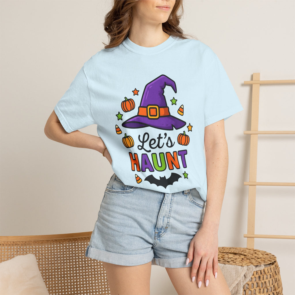 Wizard Hat Shirt Halloween Scary Gift Women Comic Tee Pointy Hat T-Shirt Horror Fan Spooky Graphic Tshirt Vintage Jack O Lantern Tshirt