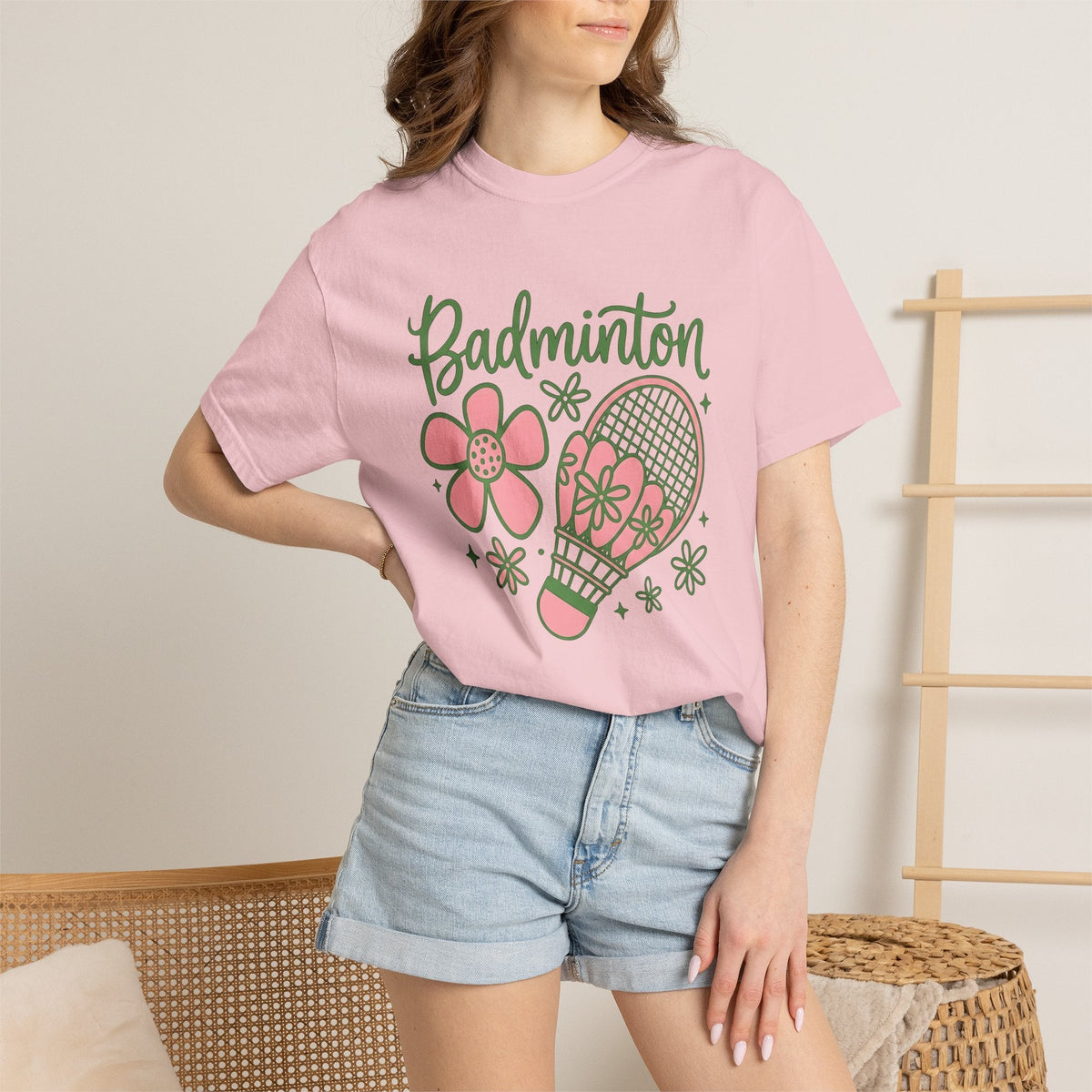 Badminton Racket Shirt Floral Unisex Gift Playful Tee product image 12