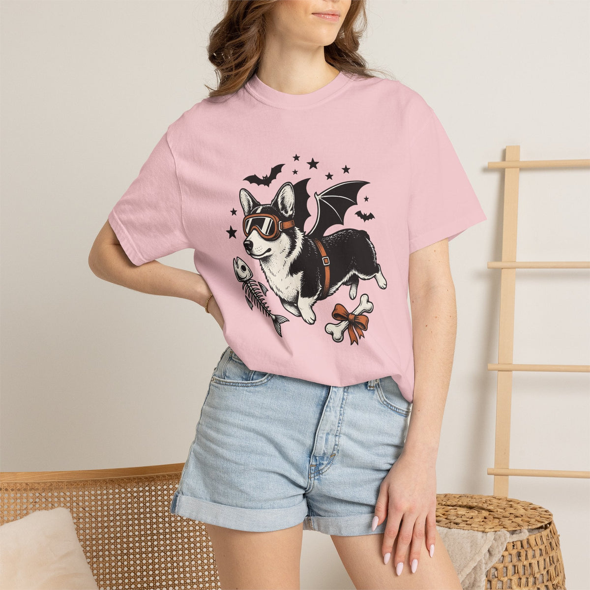 Corgi Bat Wings Shirt Halloween Animal Unisex Gift Neo product image 12