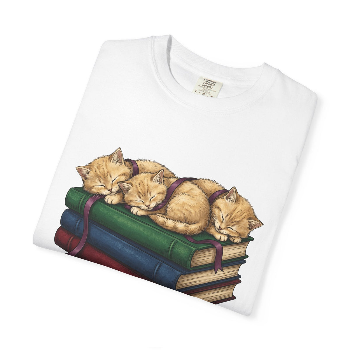 Sleeping Kittens Shirt Cat Book Gift Women Hand Drawn Tee product image 5
