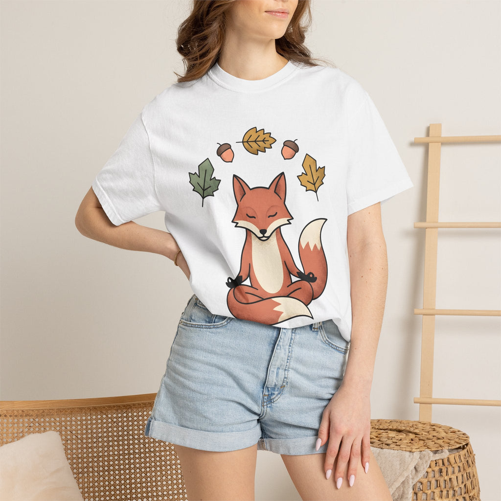 Calm Fox Shirt Yoga Enthusiast Pets Unisex Gift Cartoon Tee product image 6