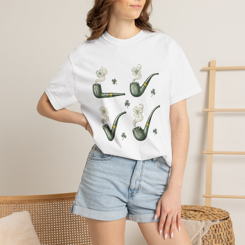 Tobacco Pipe Clover Shirt St Patrick's Day Celtic Unisex product image 6