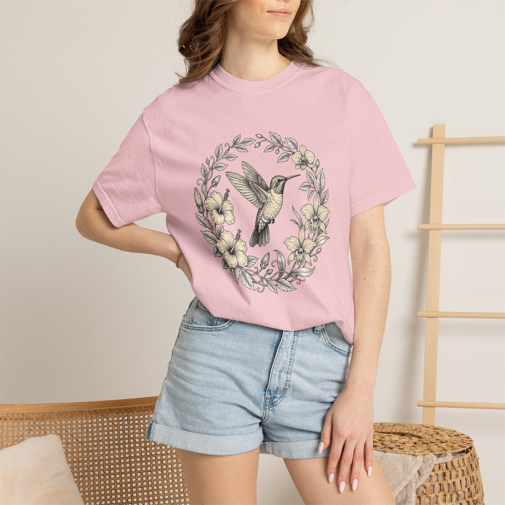 Hummingbird Ring Shirt Animals & Flowers Environment Unisex Gift Leafy Tee