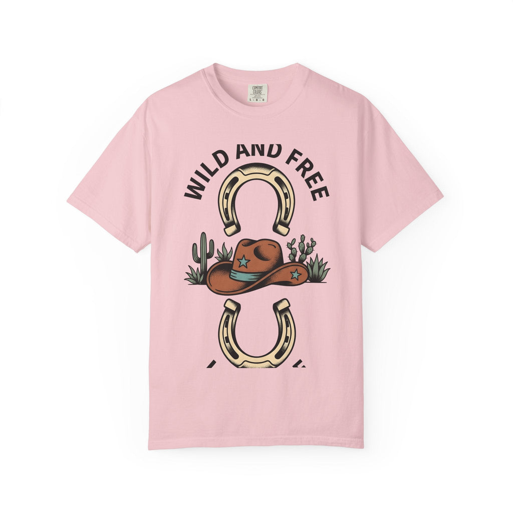 Cowboy Hat Shirt Cowgirl Ranch Gift Women Old West Tee Stetson T-Shirt Cowboy Fan Western Tshirt Farm Graphic Hand Drawn Horseshoe Tshirt