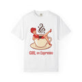 Pinup Coffee Mug Shirt Coffee Fun Unisex Gift Hand Drawn Tee Coffee Cup T-Shirt