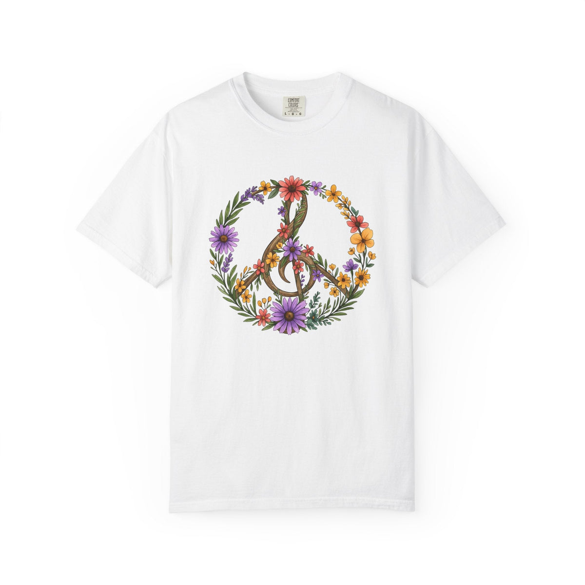 Peace Hand Flowers Shirt Boho Chic Vintage Unisex Gift Folk product image 1