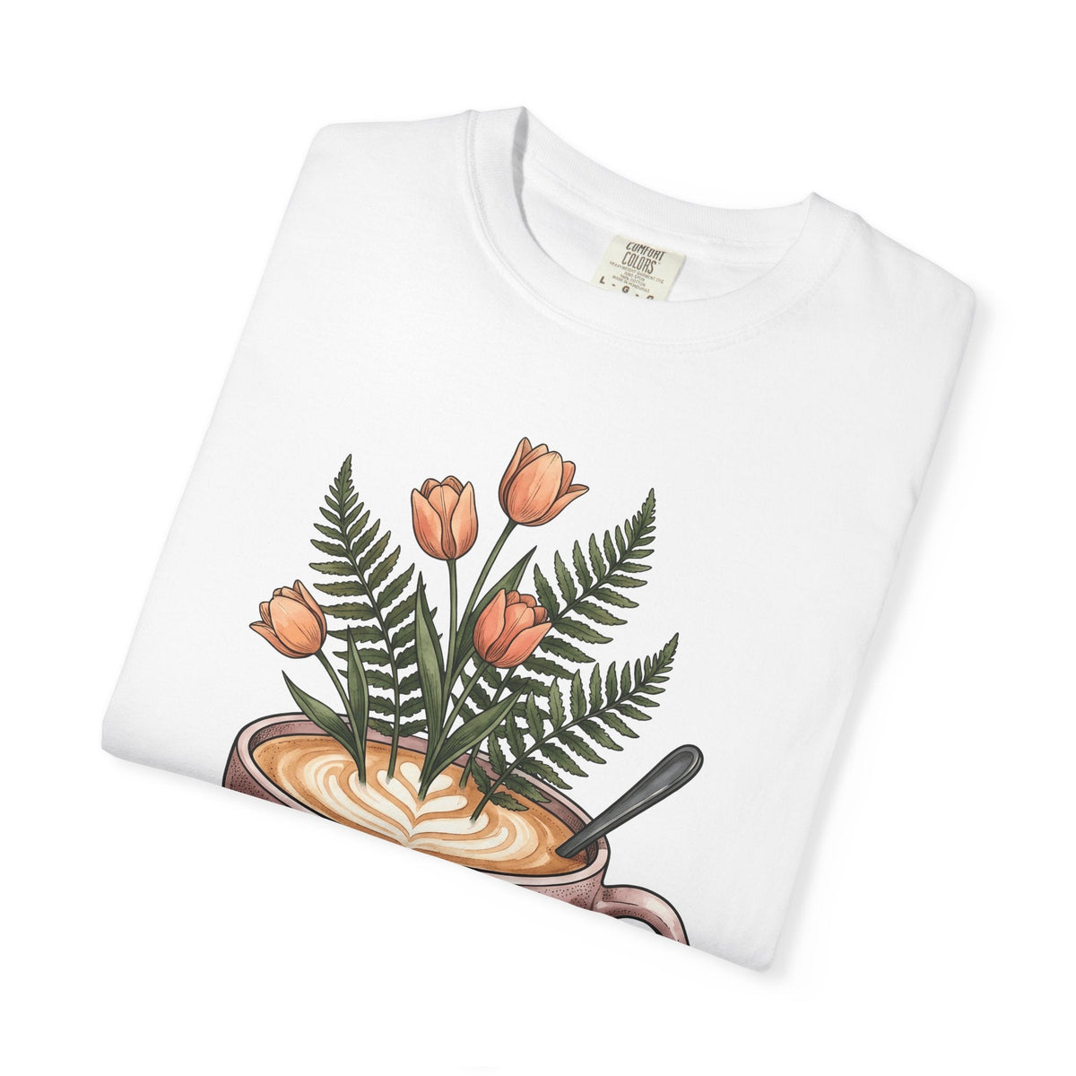 Latte Cup Shirt Coffee Buds Unisex Gift Line Art Tee Coffee Mug T-Shirt Coffee