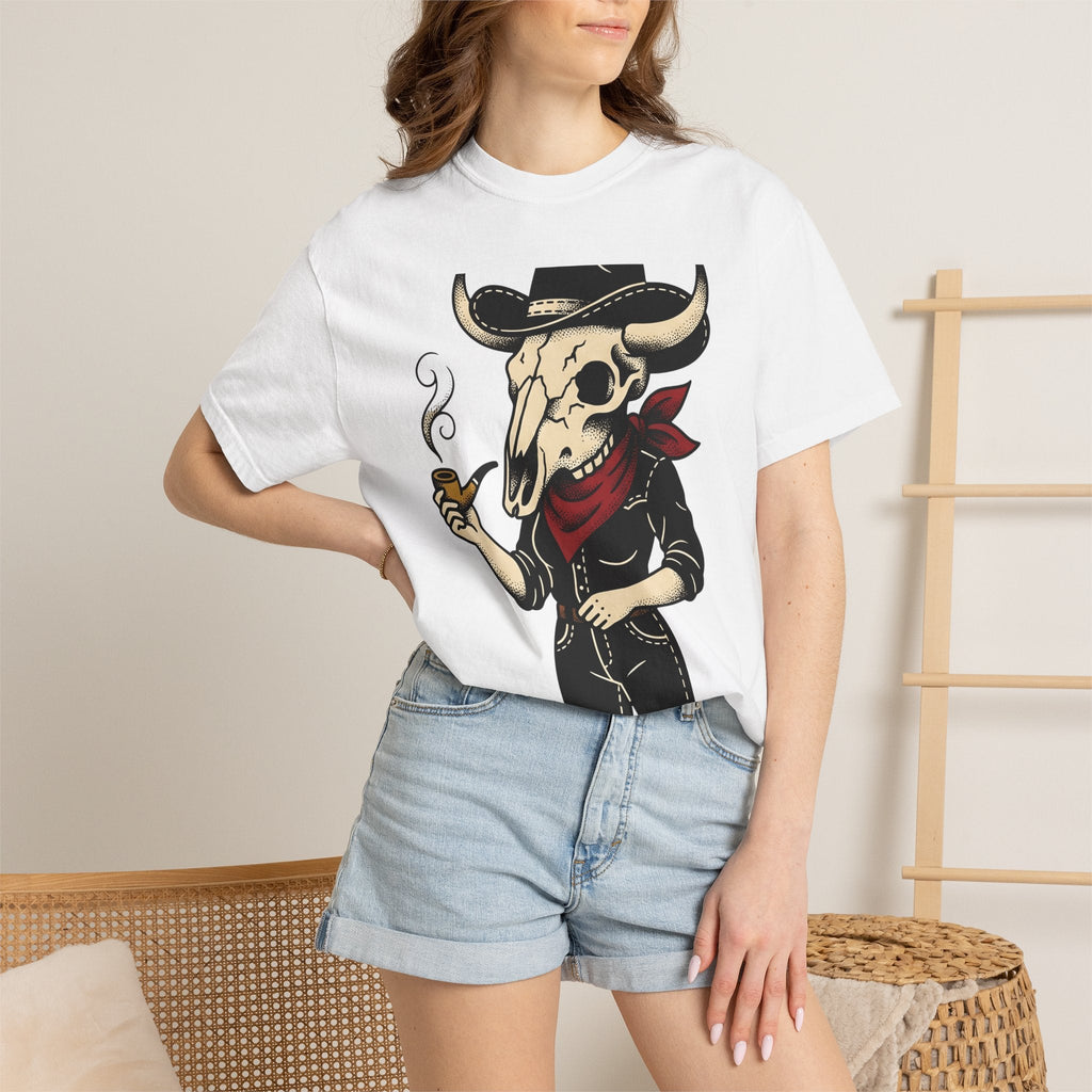 Skull Cowboy Shirt Cowgirl Country Gift for Women Line Art product image 6