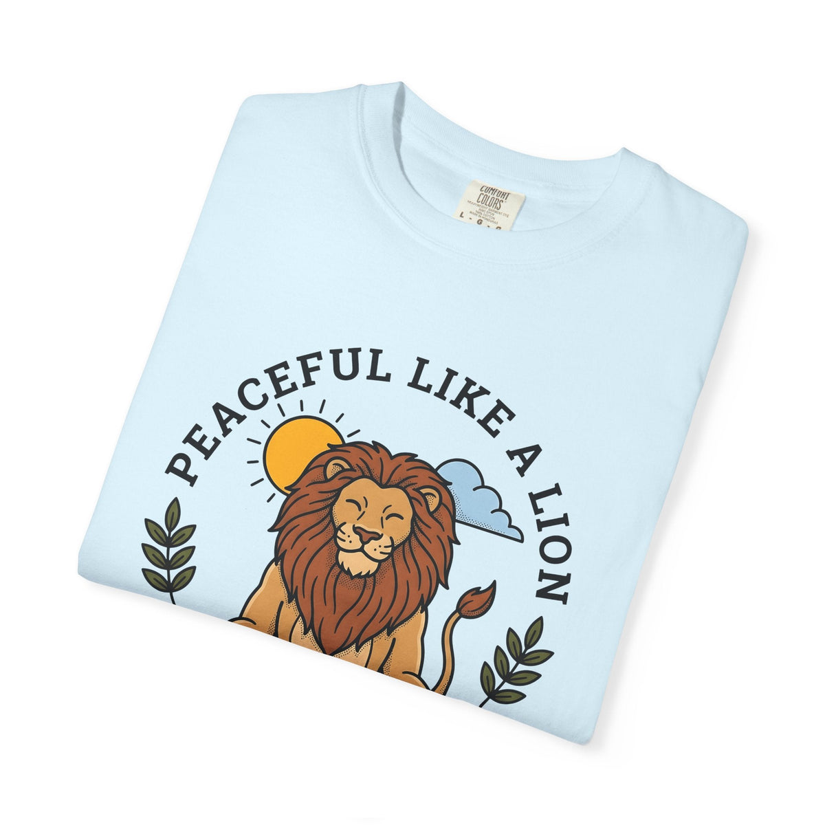 Peaceful Lion Shirt Yoga Wellness Unisex Gift Animated Tee product image 8