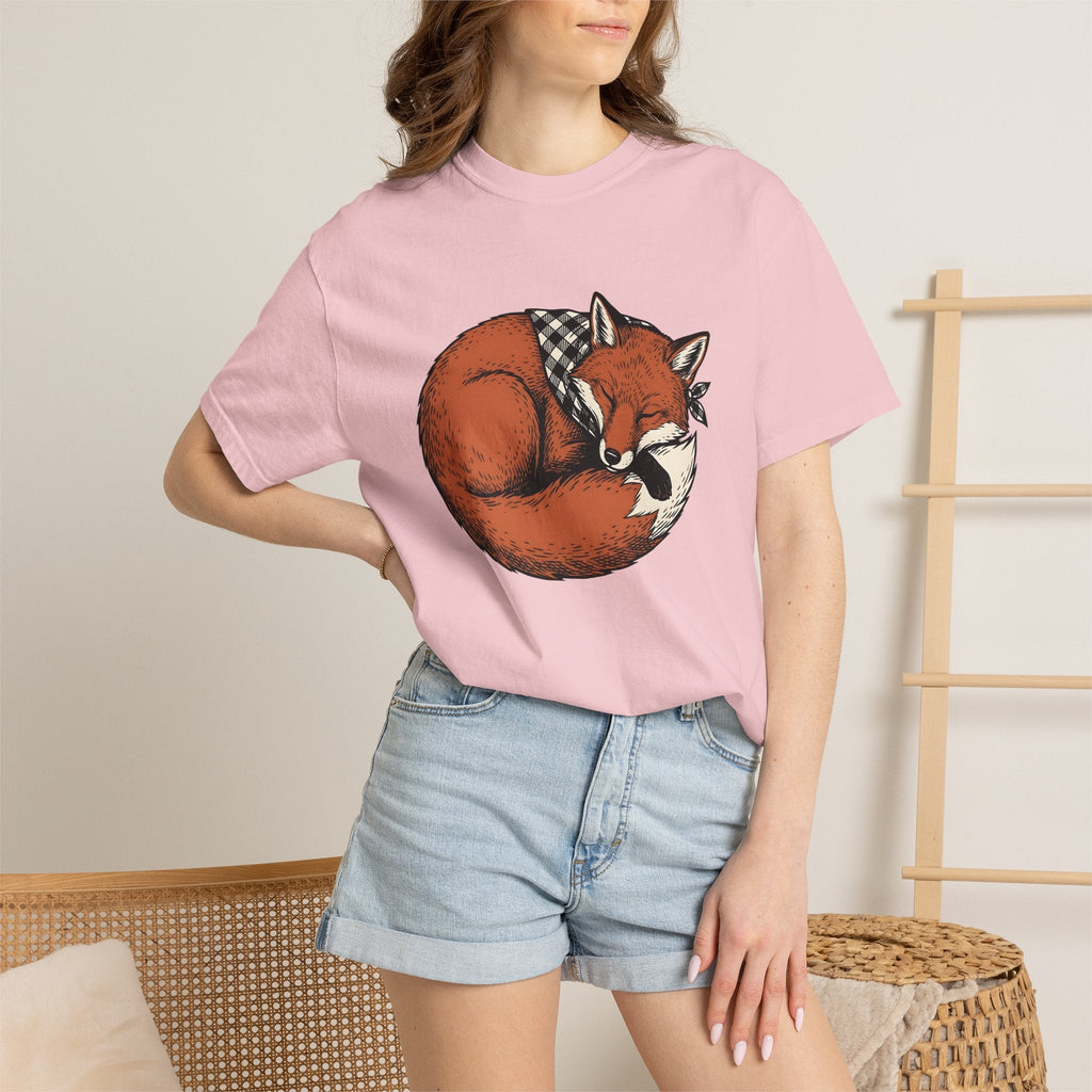 Resting Fox Shirt Nature Unisex Gift Line Art Tee T-Shirt product image 12