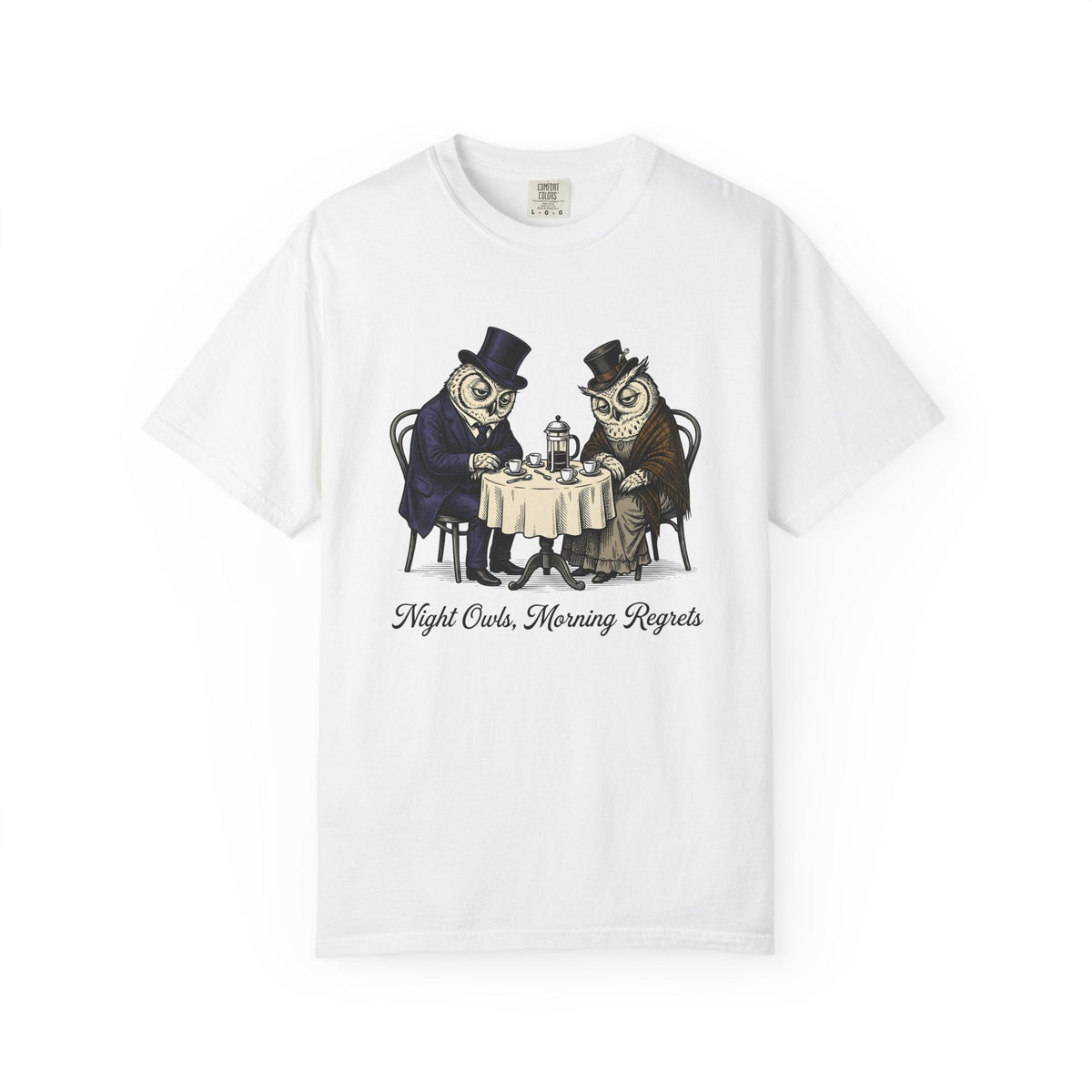 Owl Tea Gathering Shirt Coffee Wildlife Unisex Gift Retro product image 1