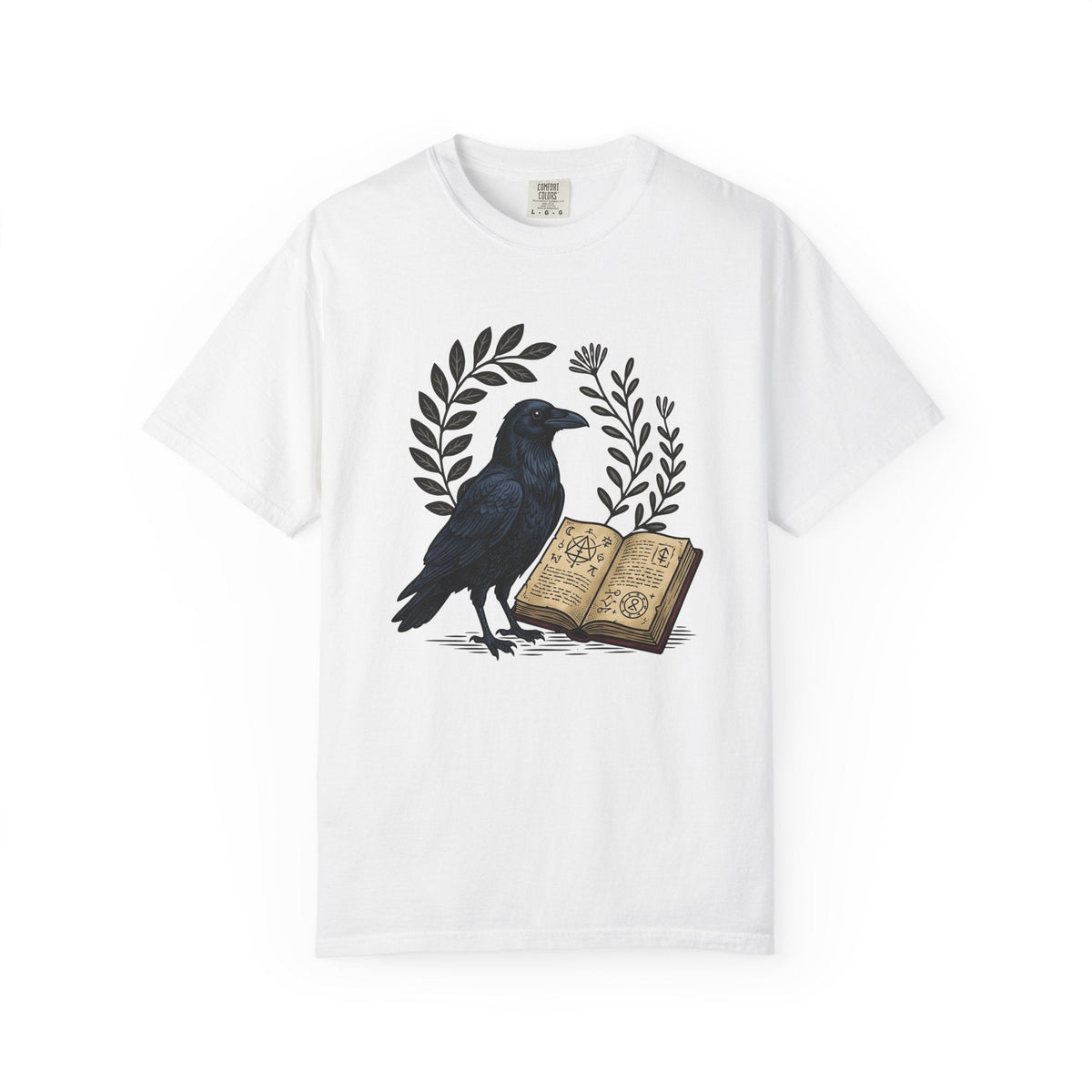 Crow Journal Retro T-Shirt – Halloween Magic Occult Sketch product image 1