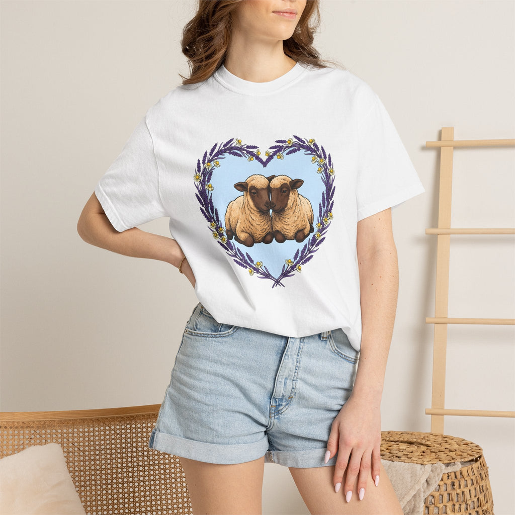 Sheep Couple Shirt Cute Pet Unisex Gift Sketch Tee Ewe product image 6
