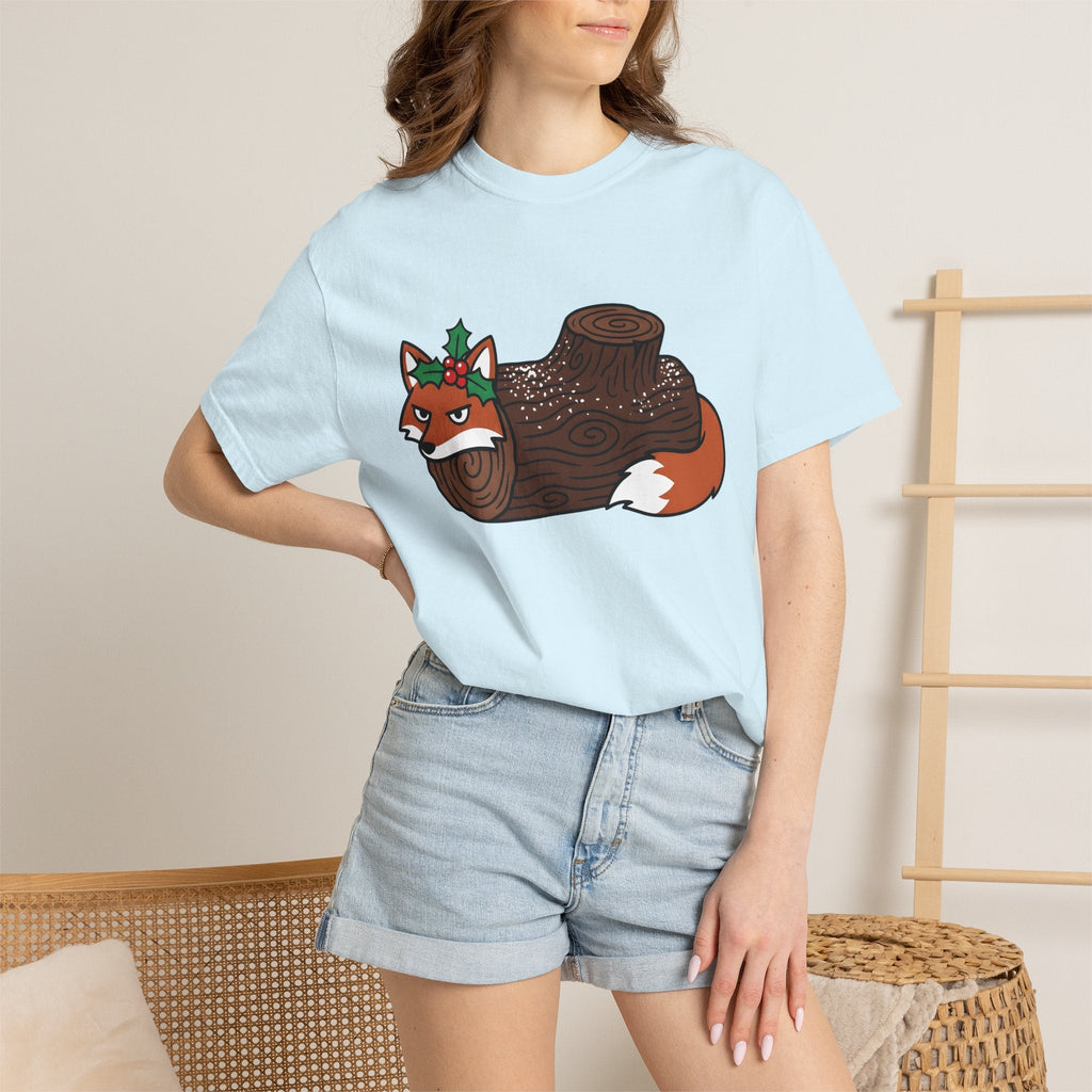 Fox Log Shirt Christmas Animal Unisex Gift Cartoon Tee product image 9