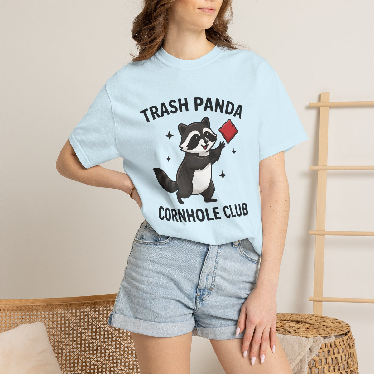 Raccoon Cornhole Shirt Wildlife Gift Women Comic Tee Boards product image 9