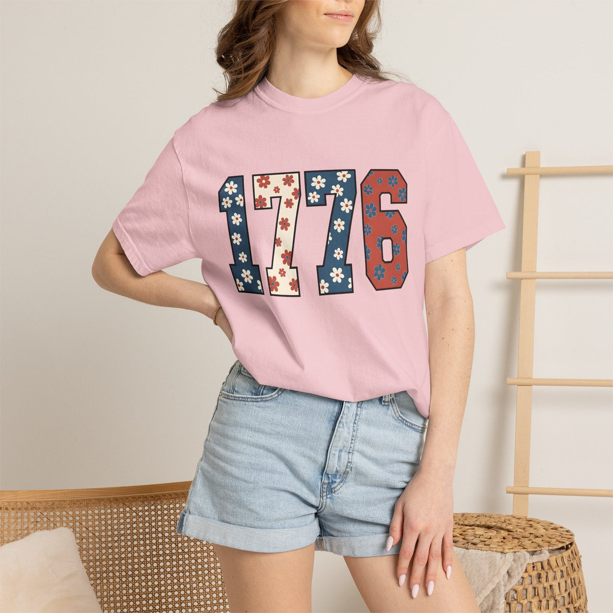 Flag Numbers Shirt America Beachwear Gift Women Botanical product image 12