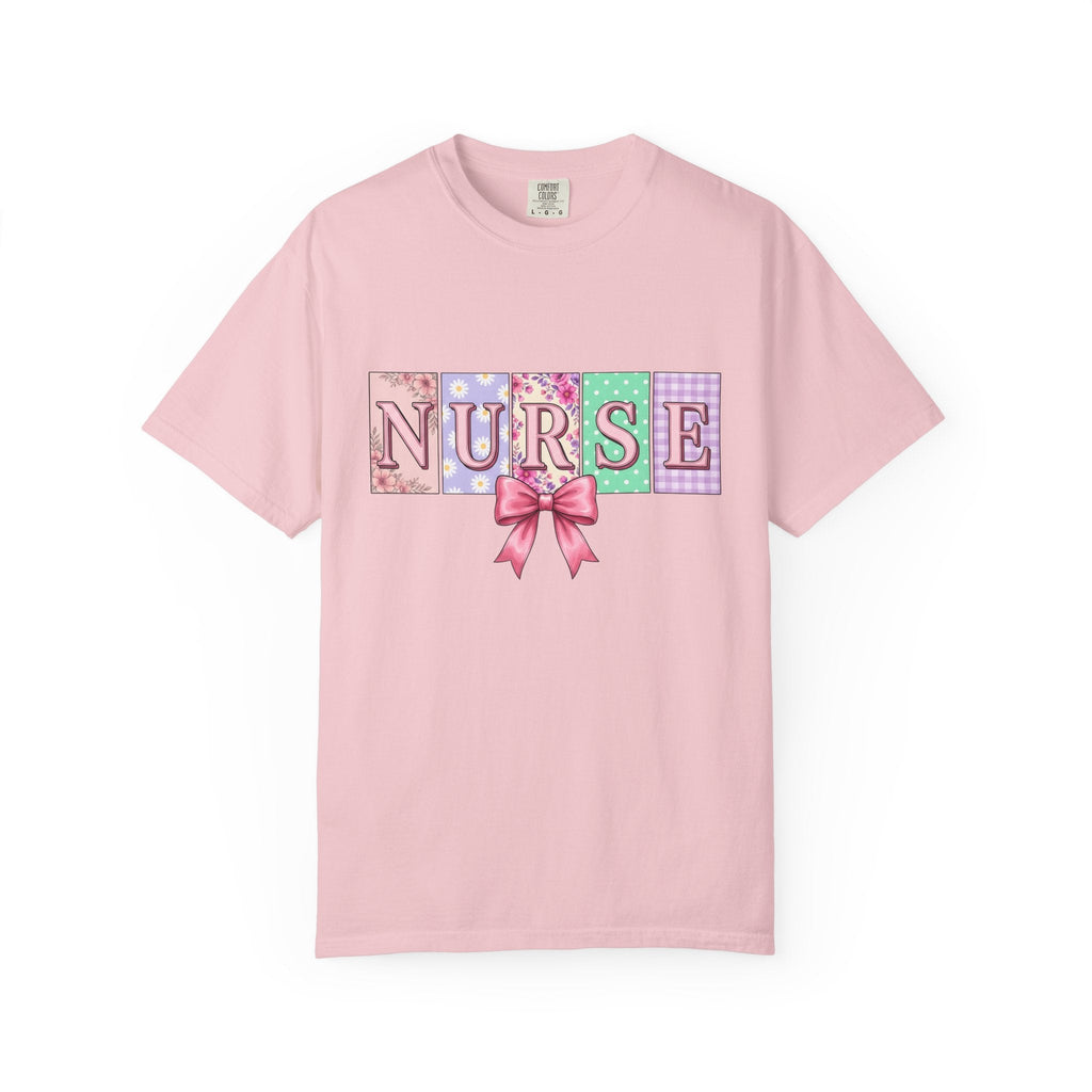 Floral Nurse Pastel Bow T-Shirt – Nursing Pride Flower product image 3