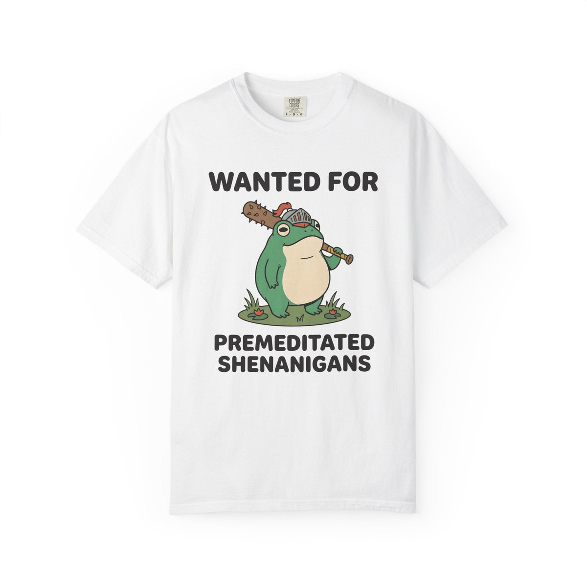 Frog Soldier Cartoon T-Shirt – Funny Spiked Amphibian product image 1