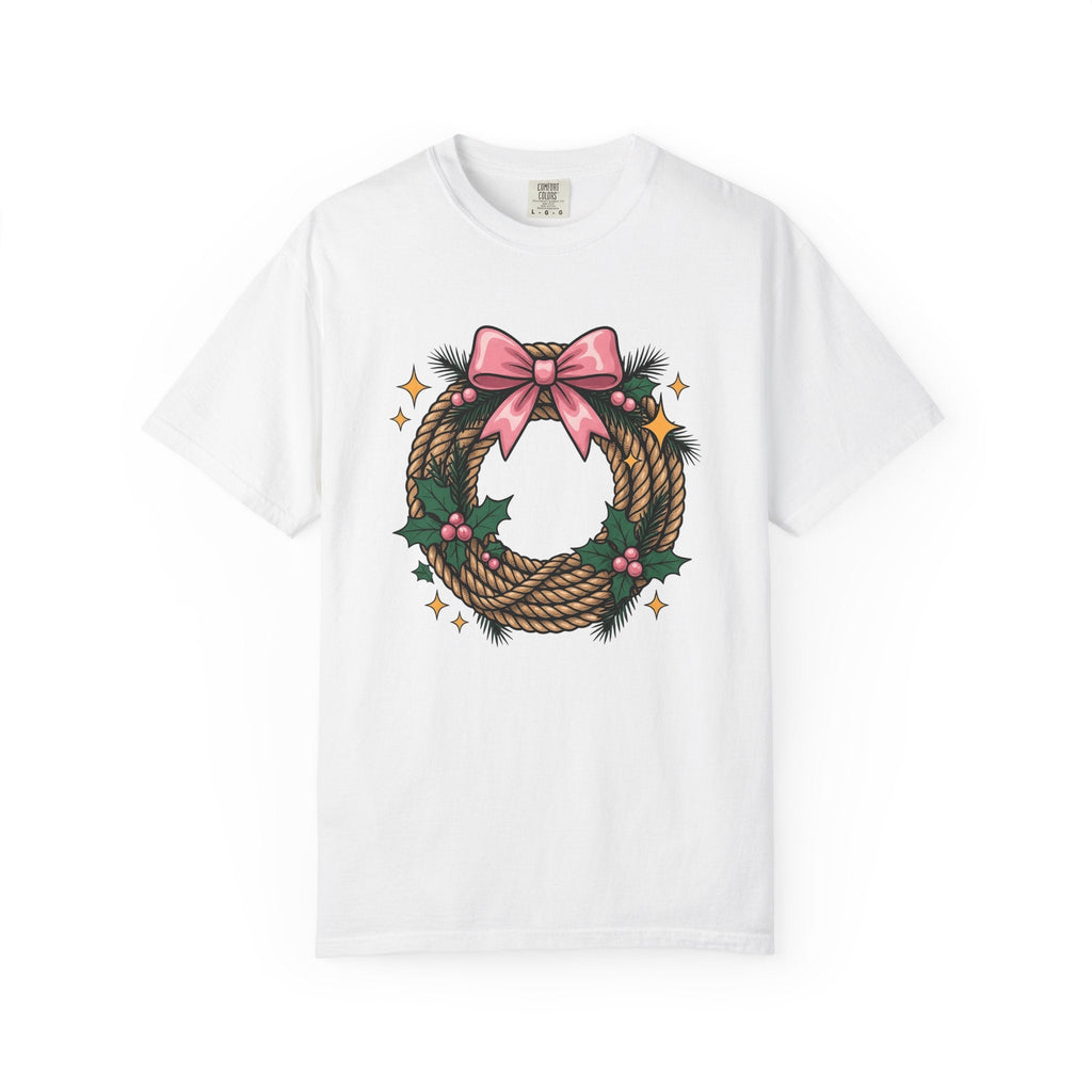 Cord Wreath Shirt Cowgirl Festive Gift for Women Hand Drawn product image 1
