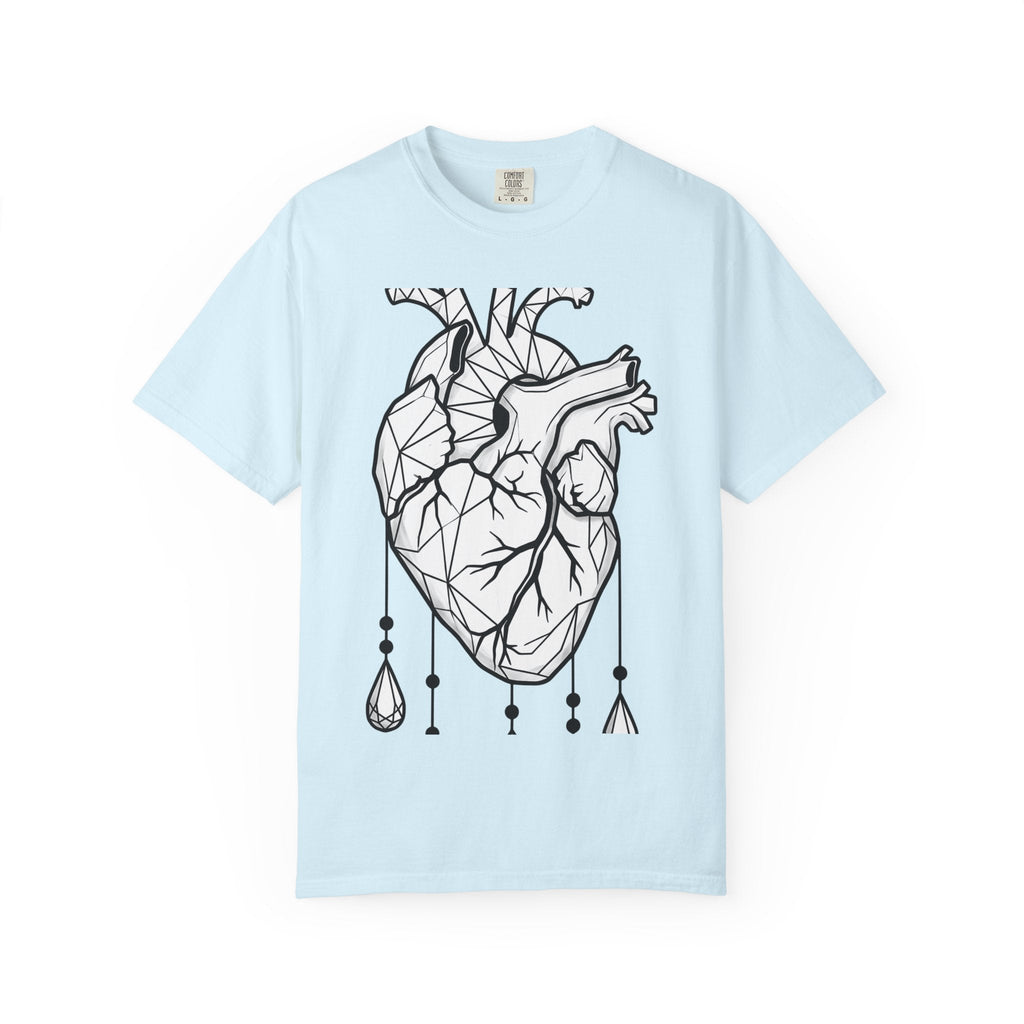 Angular Heart Shirt Boho Chic Ink Gift Women Sketch Tee product image 2