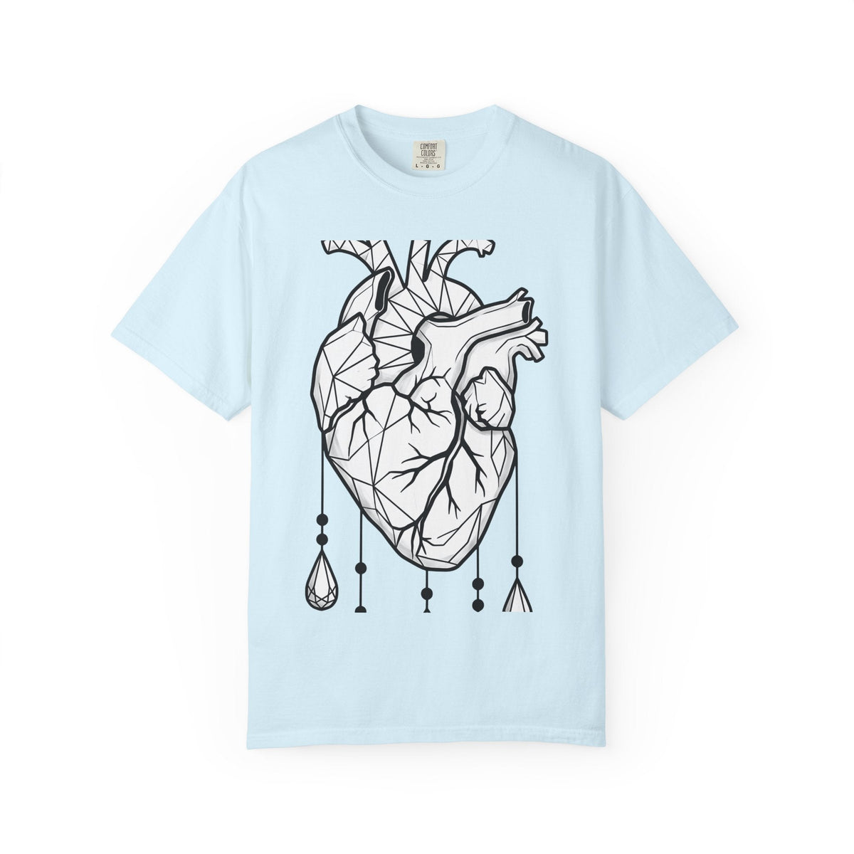 Angular Heart Shirt Boho Chic Ink Gift Women Sketch Tee product image 2