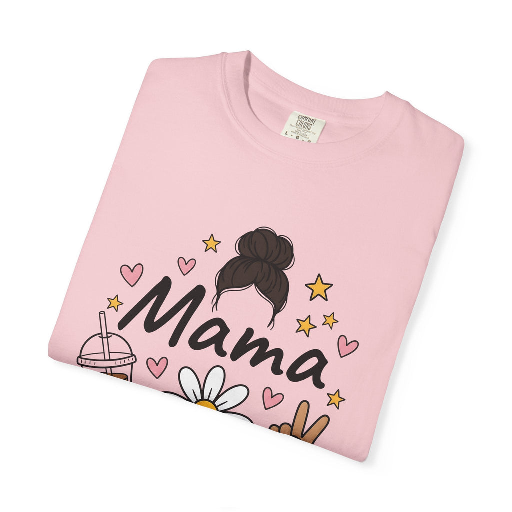 Mom Bun Top Knot Doodle T-Shirt – Busy Mama Coffee Daisy product image 11