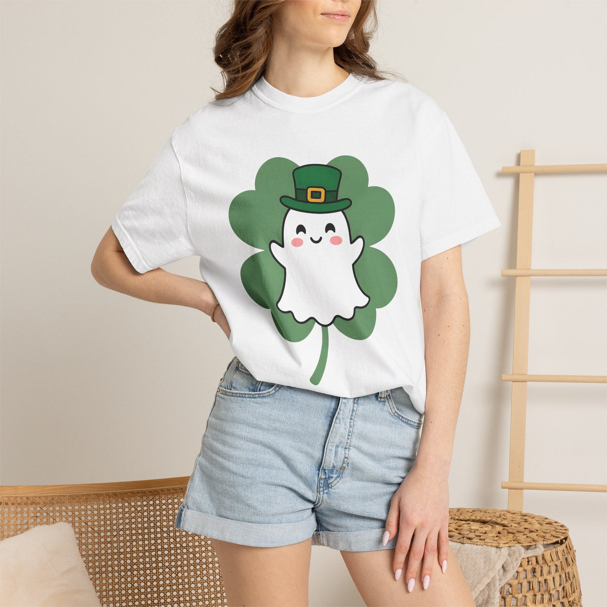 Ghost Clover Shirt St Patrick's Day Halloween Unisex Gift product image 7