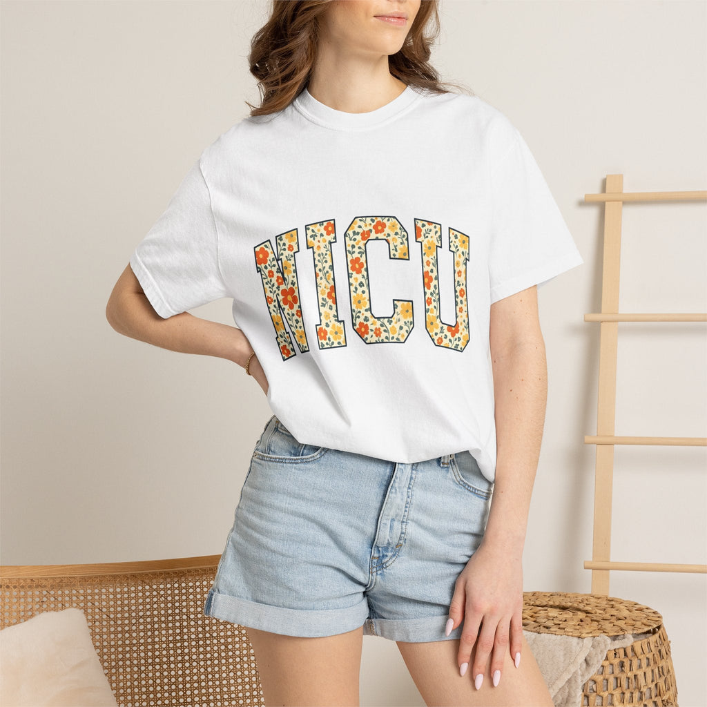 Floral Varsity Letters Boho T-Shirt – Nurse Pride Flower product image 6