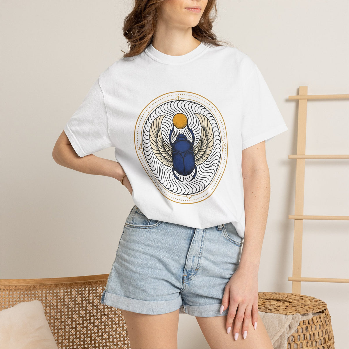 Scarab Bug Shirt Boho Chic Mysticism Unisex Gift Tribal Tee product image 6