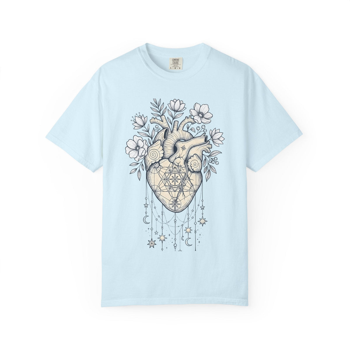 Anatomical Heart Floral Shirt Boho Chic Spiritual Unisex product image 2