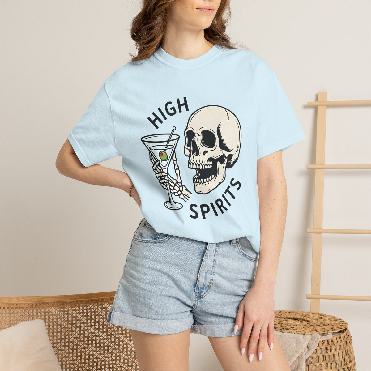 Skull Martini Glass Shirt Drinks Halloween Decorations product image 9