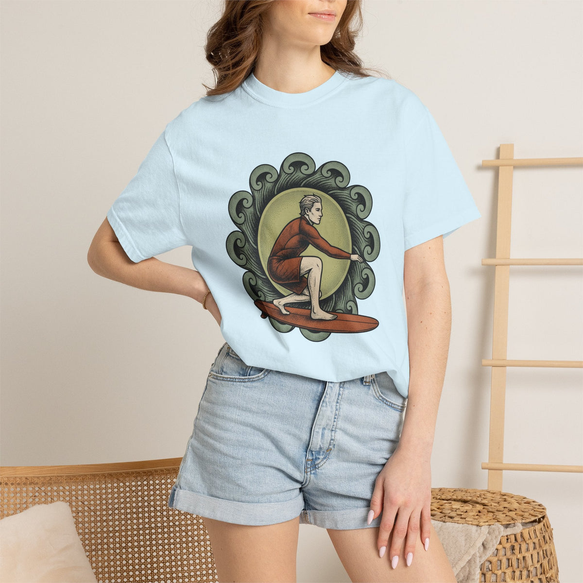 Surfer Shirt Sports Shore Gift Women Hand Drawn Tee product image 9