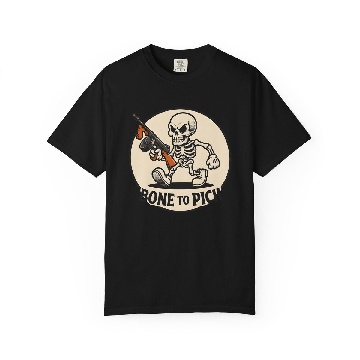 Skull Mobster Comic T-Shirt – Halloween Gangster Bones product image 4