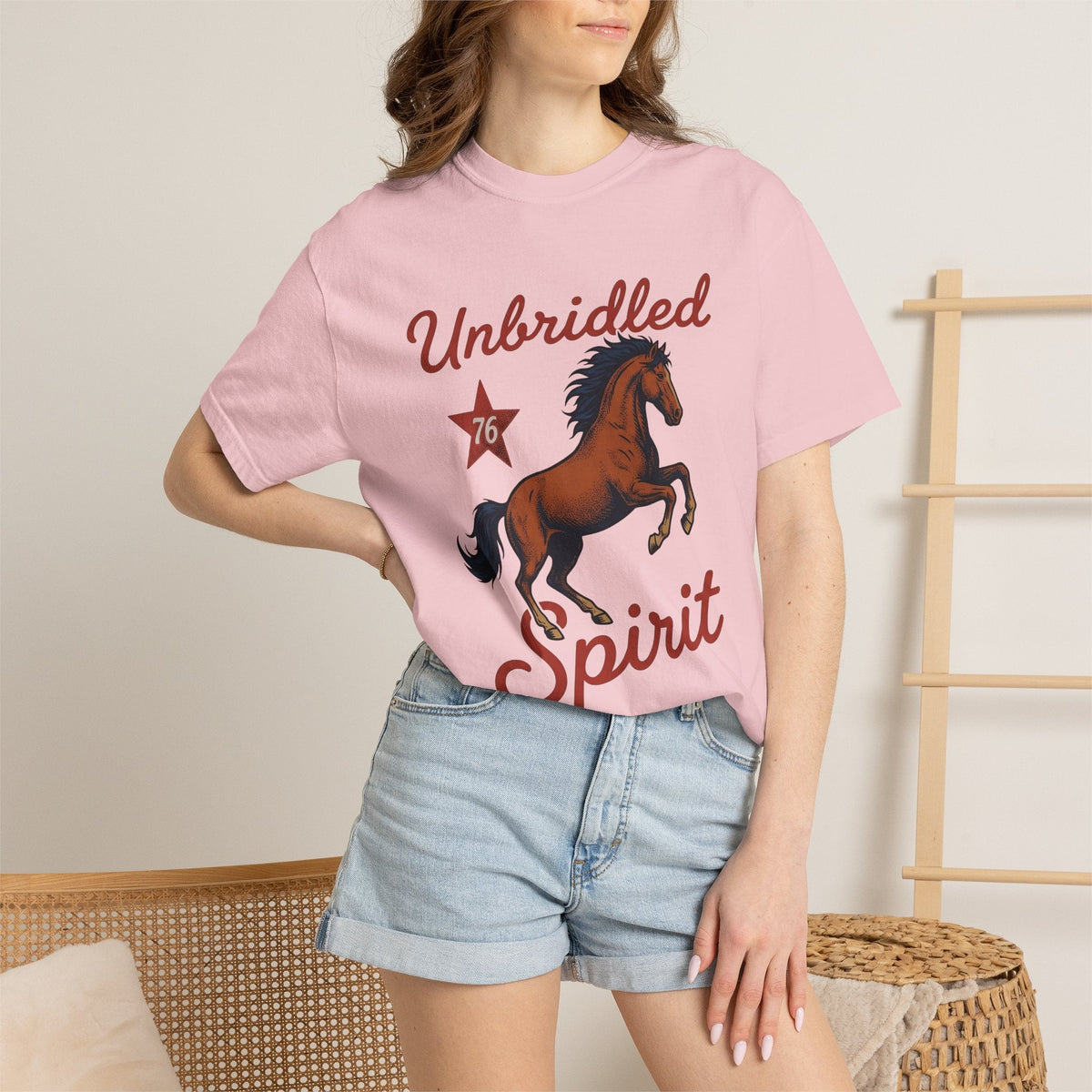 Bucking Horse Shirt America Flag Unisex Gift Retro Tee product image 12