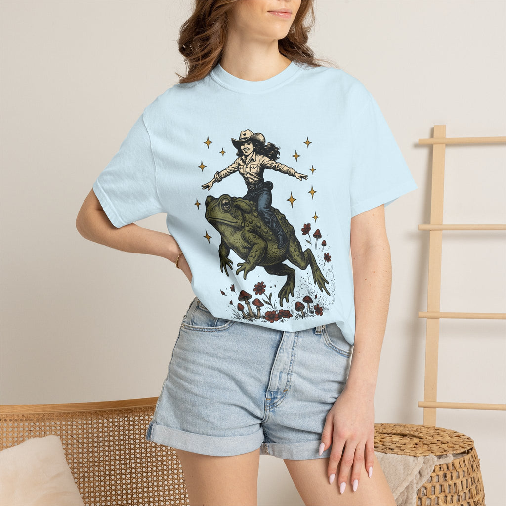 Cowgirl Riding Frog Shirt Western Gift for Women Vintage product image 9