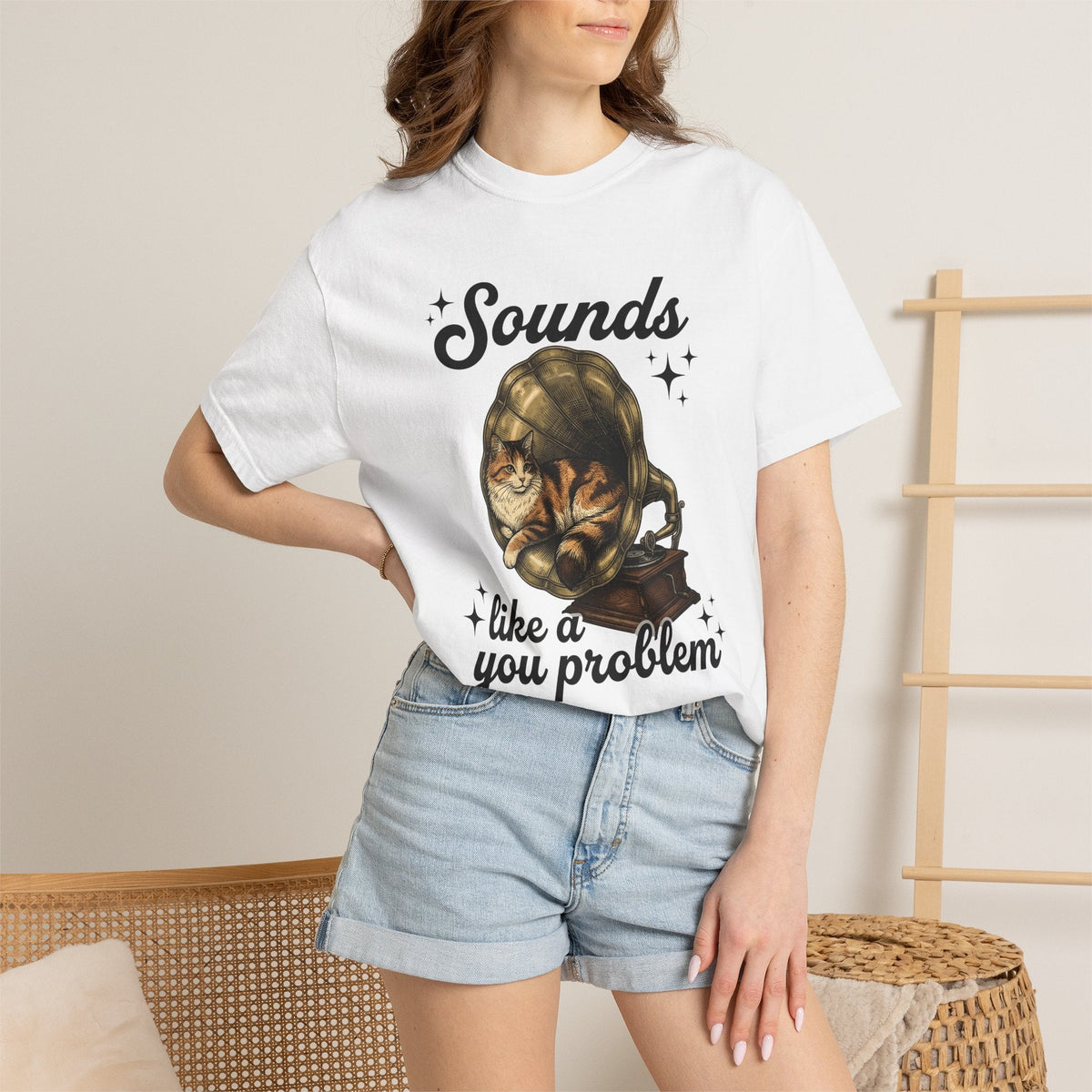 Cat Gramophone Shirt Music Unisex Gift Vintage Tee product image 6
