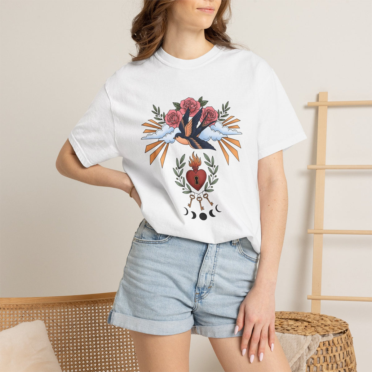 Swallow Shirt Animals & Flowers Hippie Unisex Gift Neo product image 6