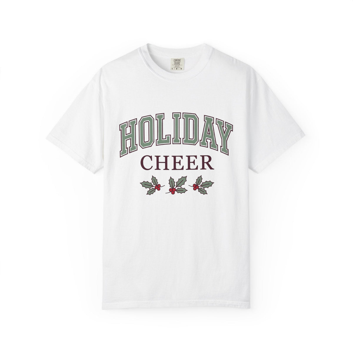 Holly Leaves Collegiate T-Shirt – Vintage Christmas Holiday product image 1