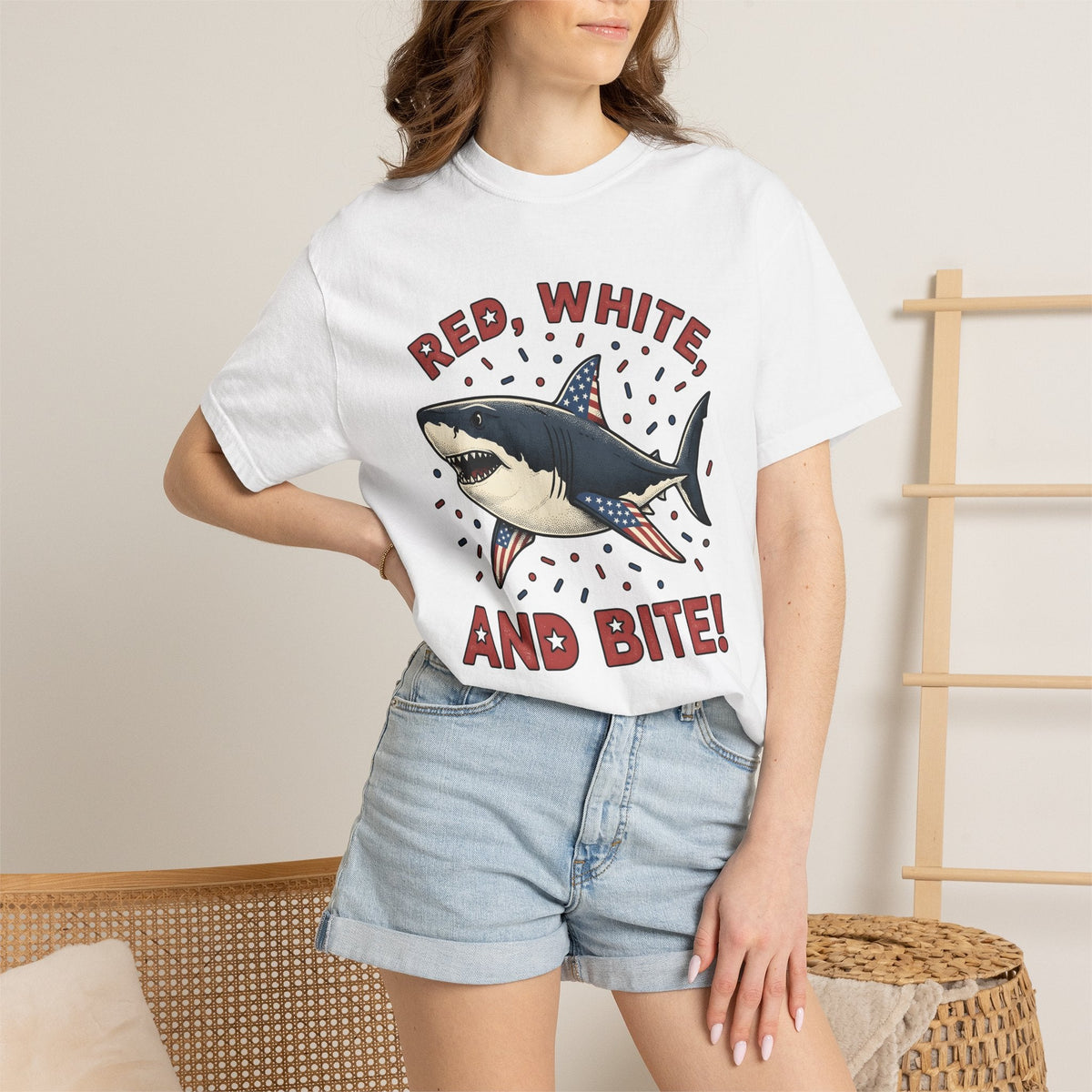 Freedom Shark Shirt 4th Of July Creatures Gift Women product image 6