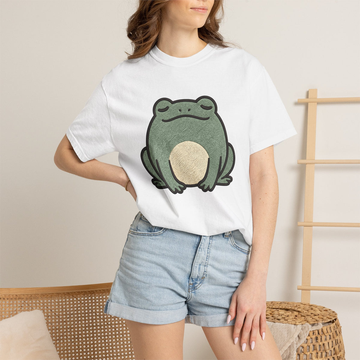 Frog Graphic Shirt Animals Nature Gift Women Embroidery Tee product image 6