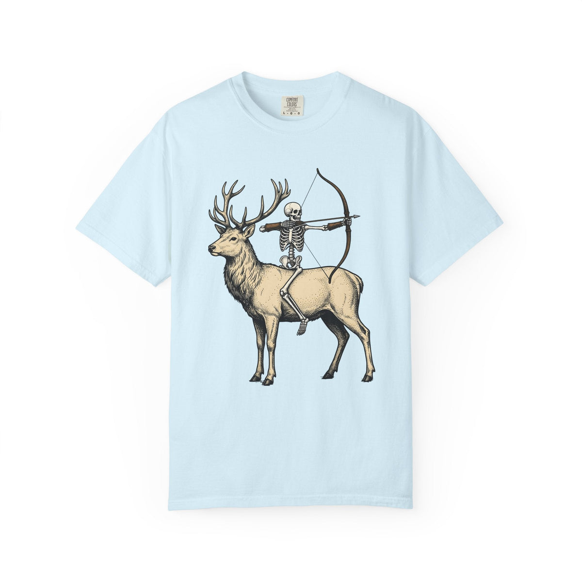 Skull Stag Antlers Retro T-Shirt – Gothic Autumn Fall product image 2