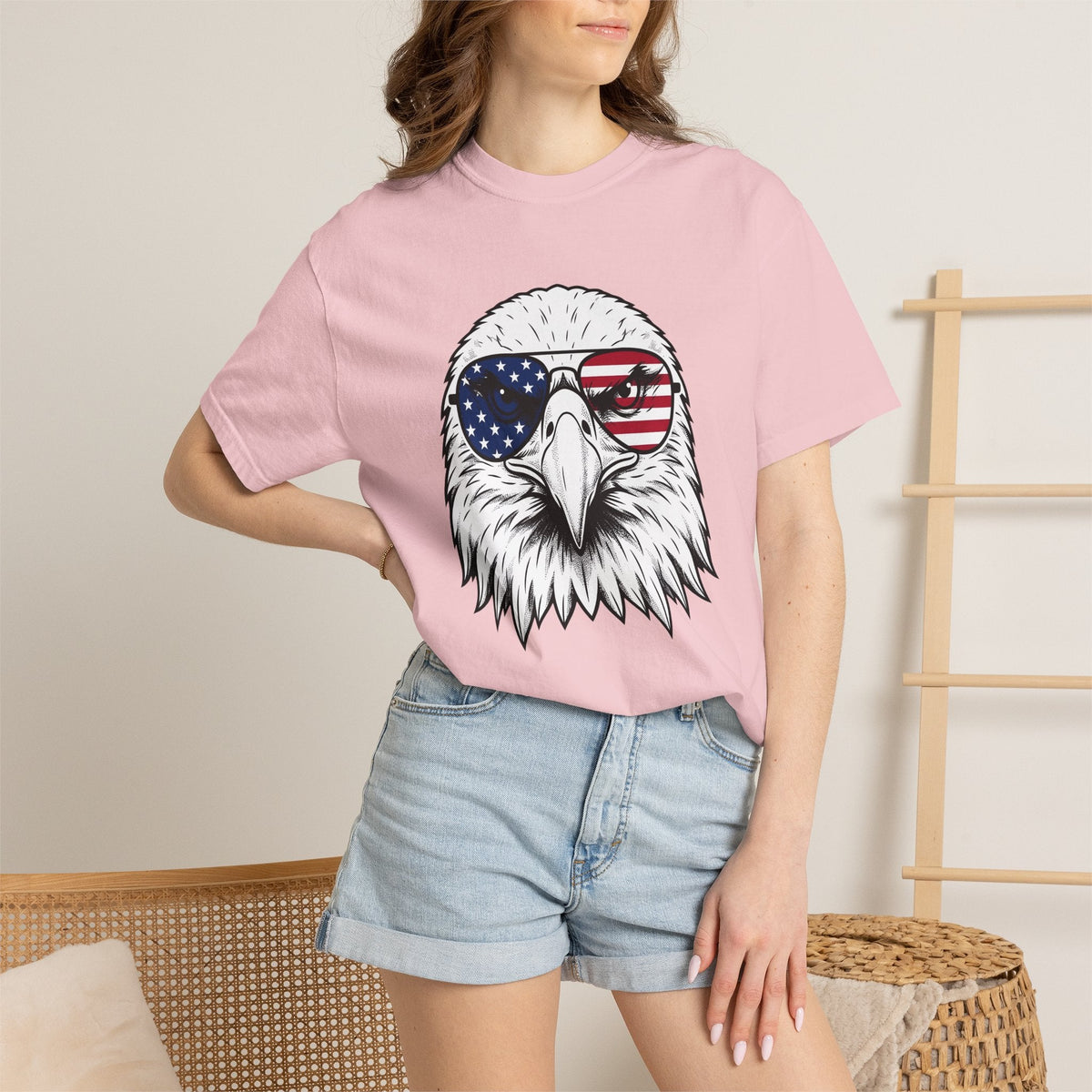 Bald Eagle Shirt America Flag Unisex Gift Illustration Tee product image 12