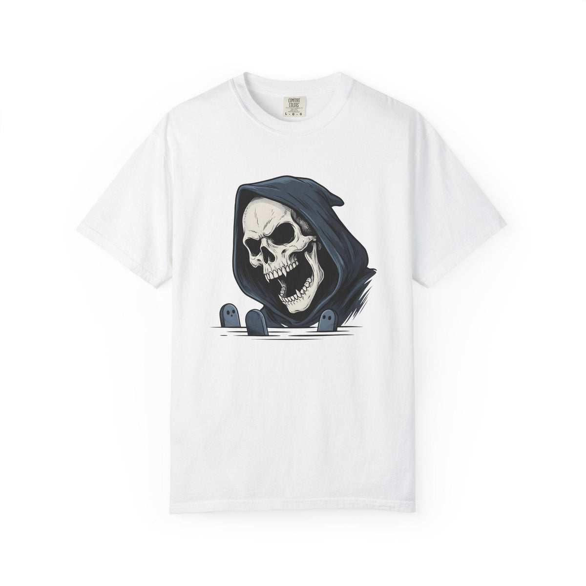 Grim Reaper Tattoo Style T-Shirt – Spooky Halloween Dark product image 1