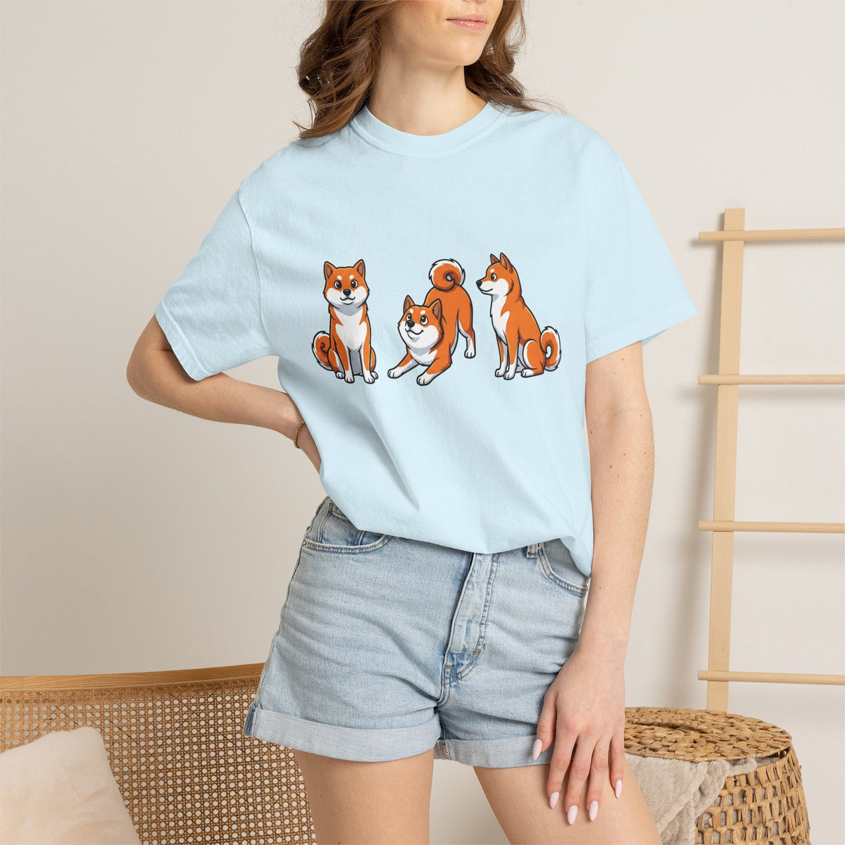 Shiba Inu Dogs Shirt Dog Fauna Unisex Gift Line Art Tee product image 9