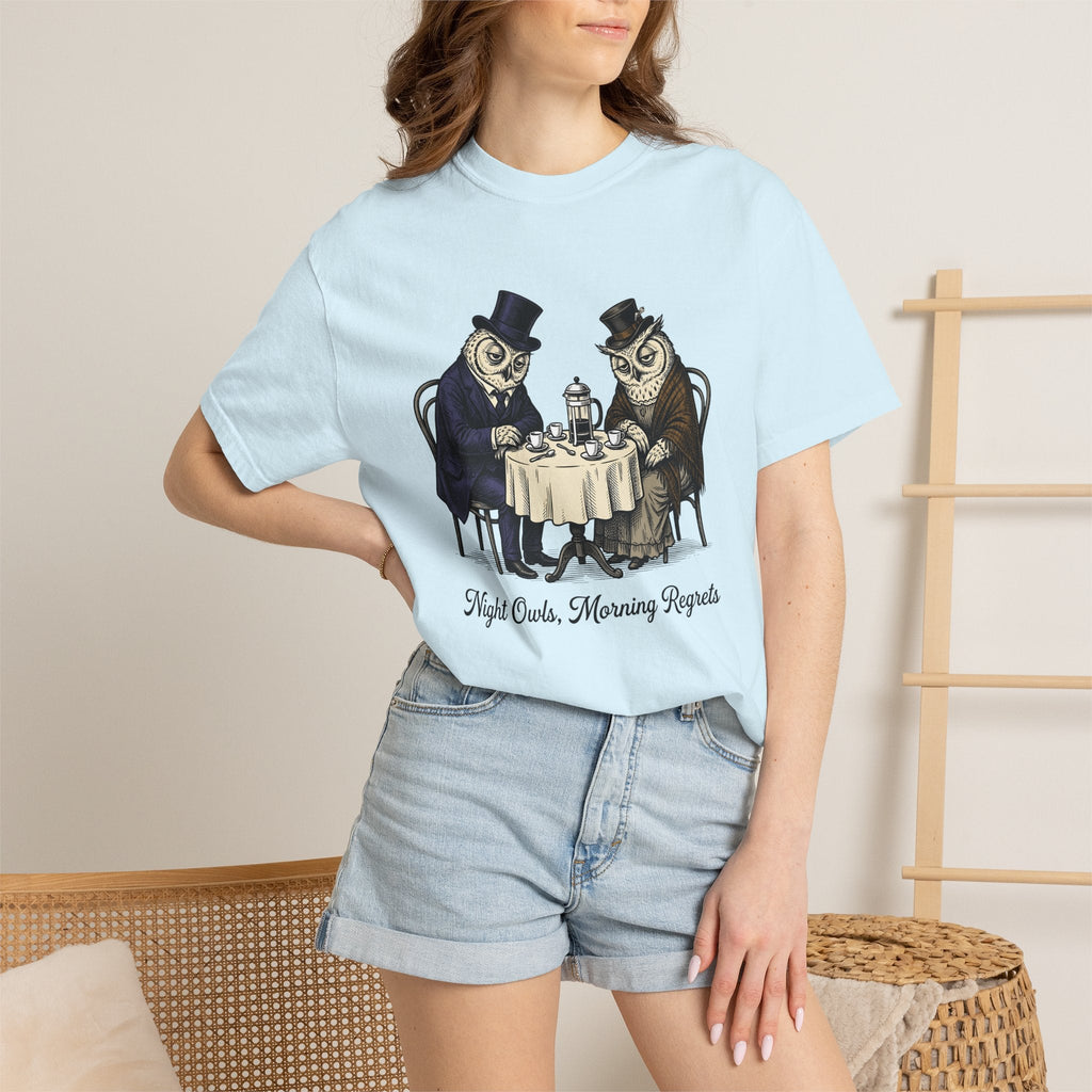 Owl Tea Gathering Shirt Coffee Wildlife Unisex Gift Retro product image 9