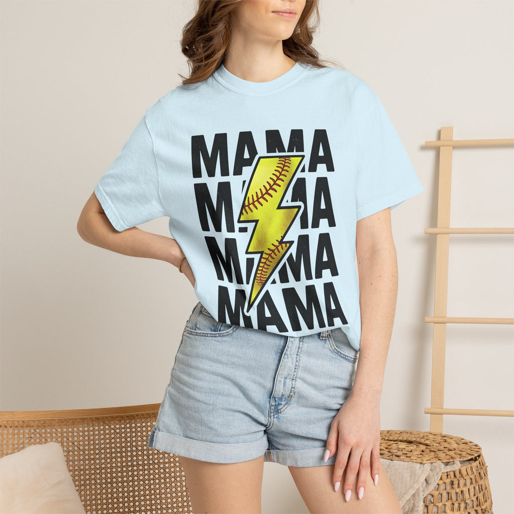 Softball Flash Bolt Shirt Moms Workout Gift for Women Heavy product image 9