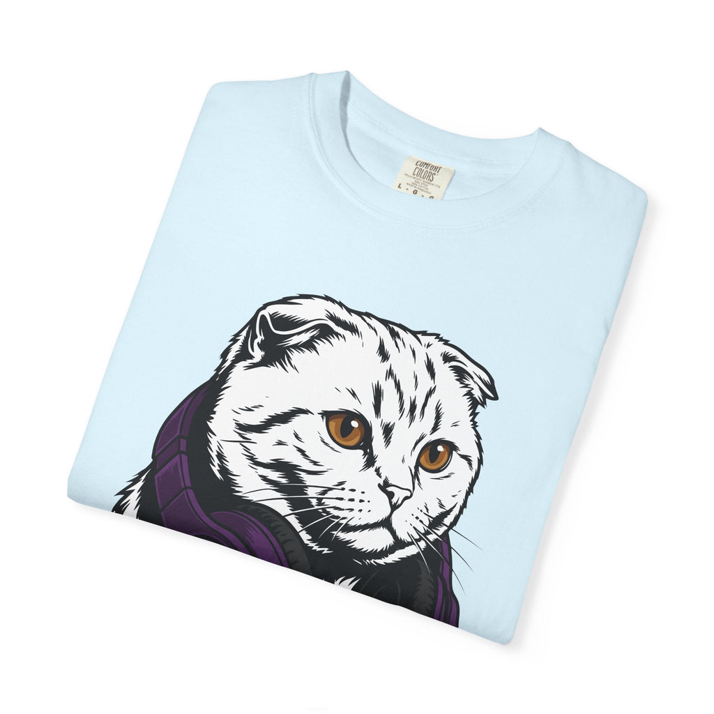 Cat Headphones Shirt Music Gift Women Bold Graphic Tee product image 8