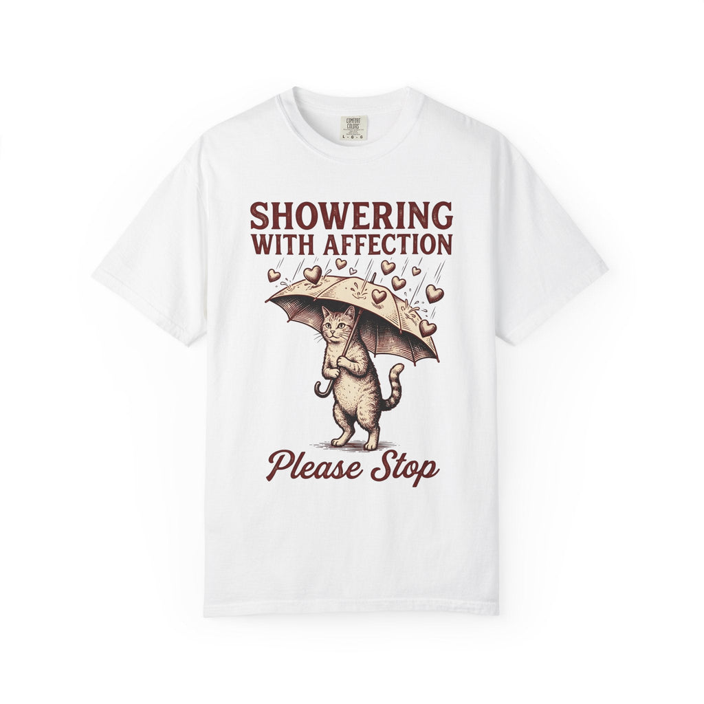 Cat Umbrella Shirt Humor Unisex Gift Vintage Tee Parasol product image 1