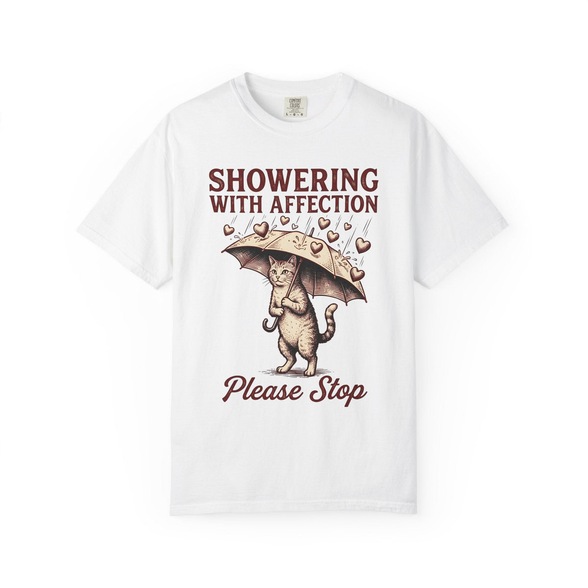 Cat Umbrella Shirt Humor Unisex Gift Vintage Tee Parasol product image 1