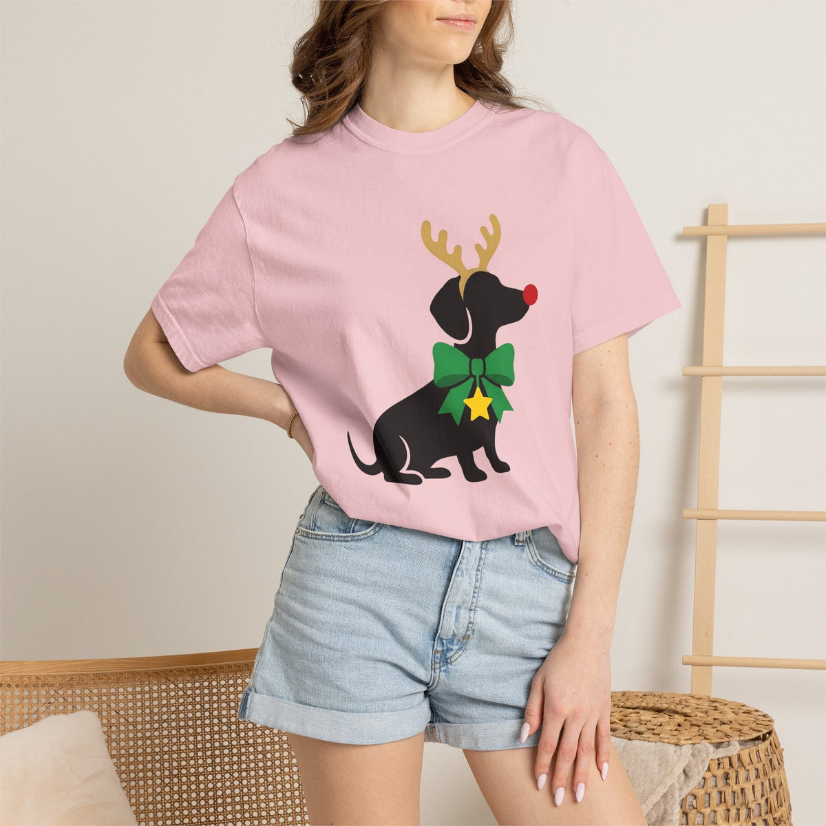 Sausage Dog Shirt Christmas Dogs Unisex Gift Outline Tee product image 12